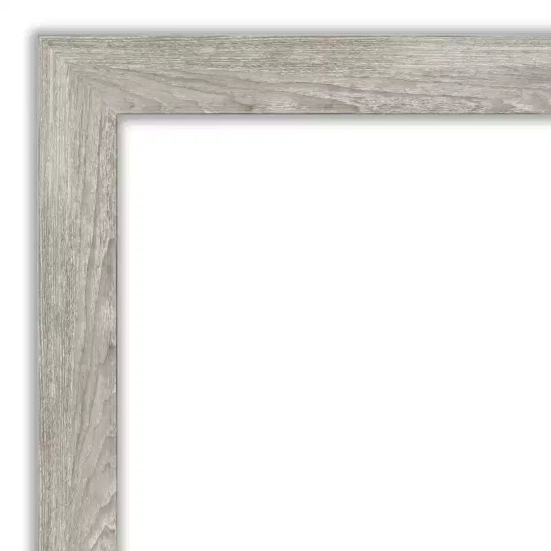 Gray Wash Narrow Framed Rectangle Wall Mirror, Single