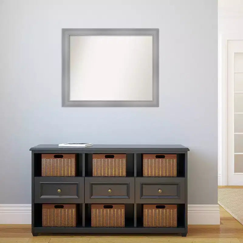 Polished Nickel Rectangle Wall Mirror, Single
