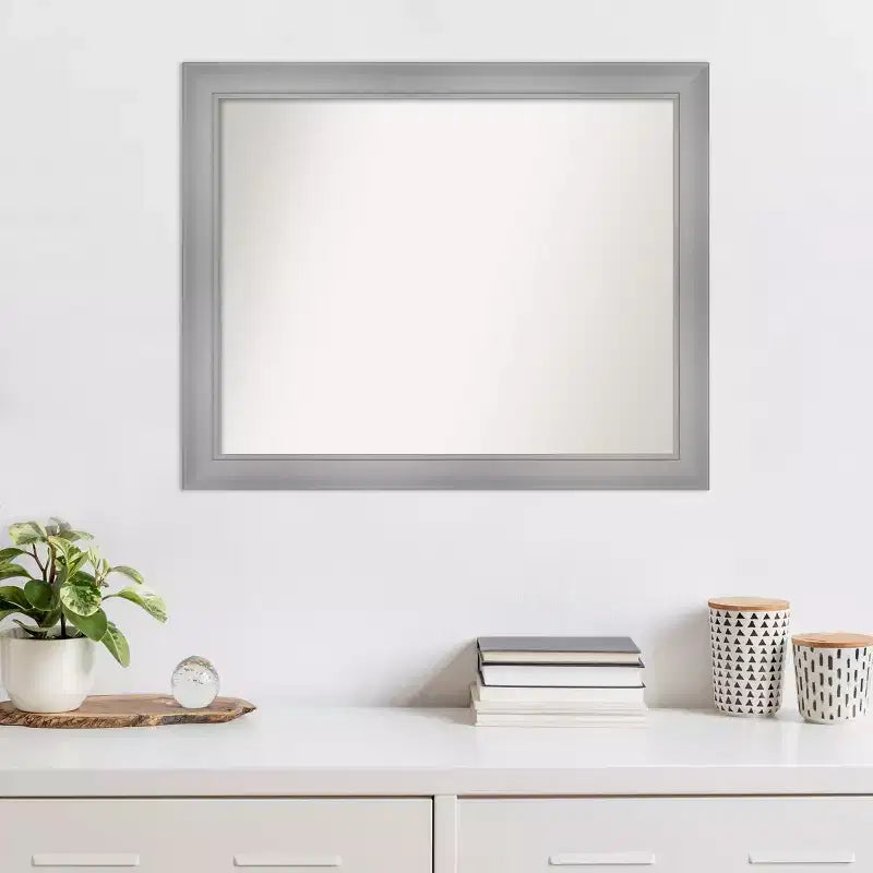 Polished Nickel Rectangle Wall Mirror, Single