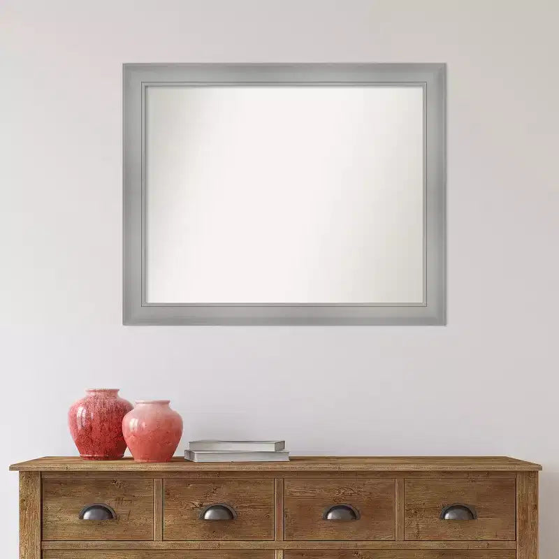 Polished Nickel Rectangle Wall Mirror, Single