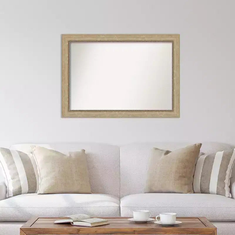 Champagne & Bronze Rectangle Wall Mirror, Framed, Single
