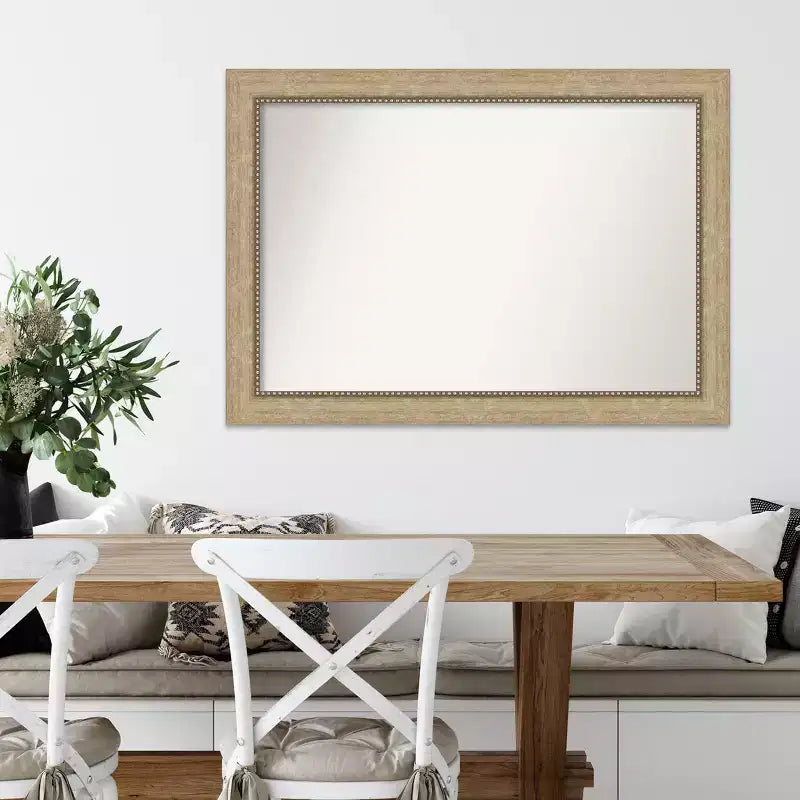 Champagne & Bronze Rectangle Wall Mirror, Framed, Single
