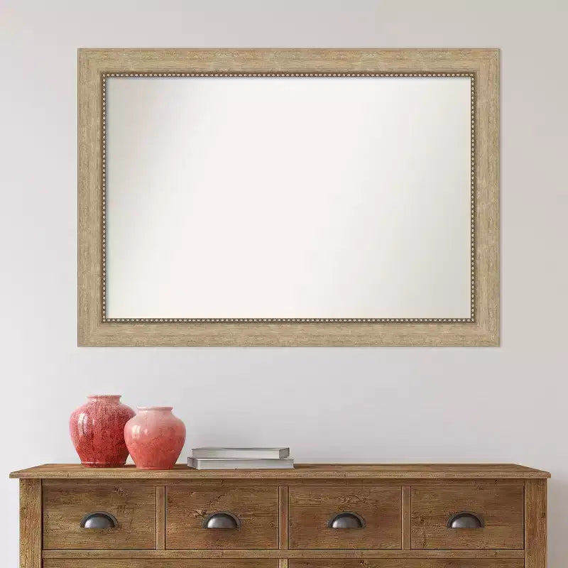 Champagne & Bronze Rectangle Wall Mirror, Framed, Single