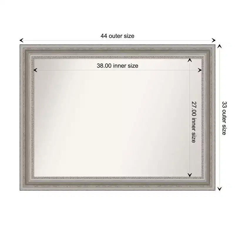 Silver Rectangle Non-Beveled Wall Mirror – Single, Polystyrene Frame