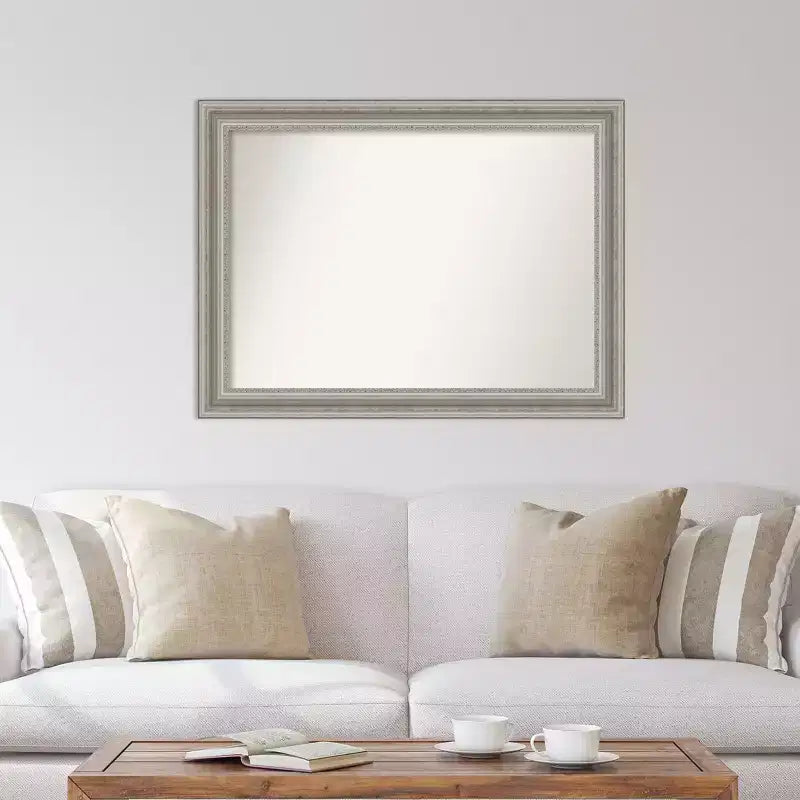 Silver Rectangle Non-Beveled Wall Mirror – Single, Polystyrene Frame