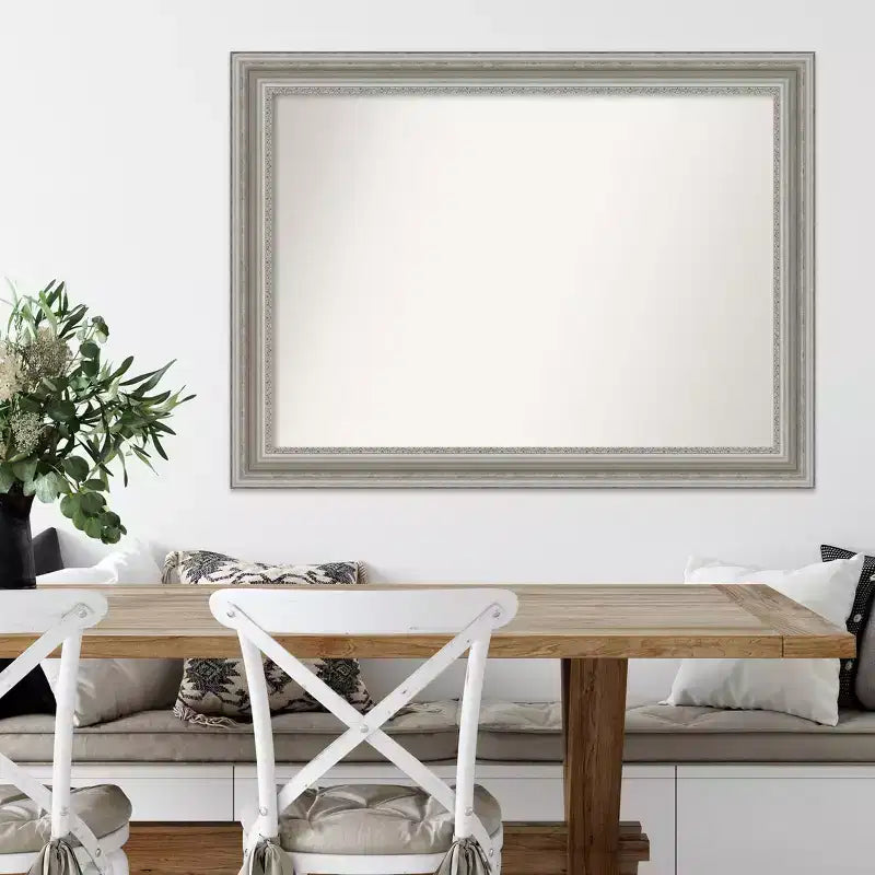 Silver Rectangle Non-Beveled Wall Mirror – Single, Polystyrene Frame