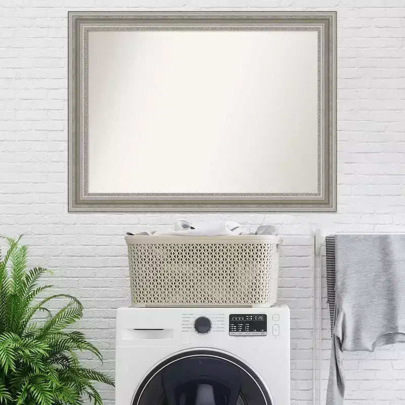Silver Rectangle Non-Beveled Wall Mirror – Single, Polystyrene Frame