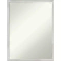 20" x 26" Non-Beveled Svelte Silver Wood Bathroom Wall Mirror - Amanti Art: Modern Rectangular Vanity, Includes Mount Hardware