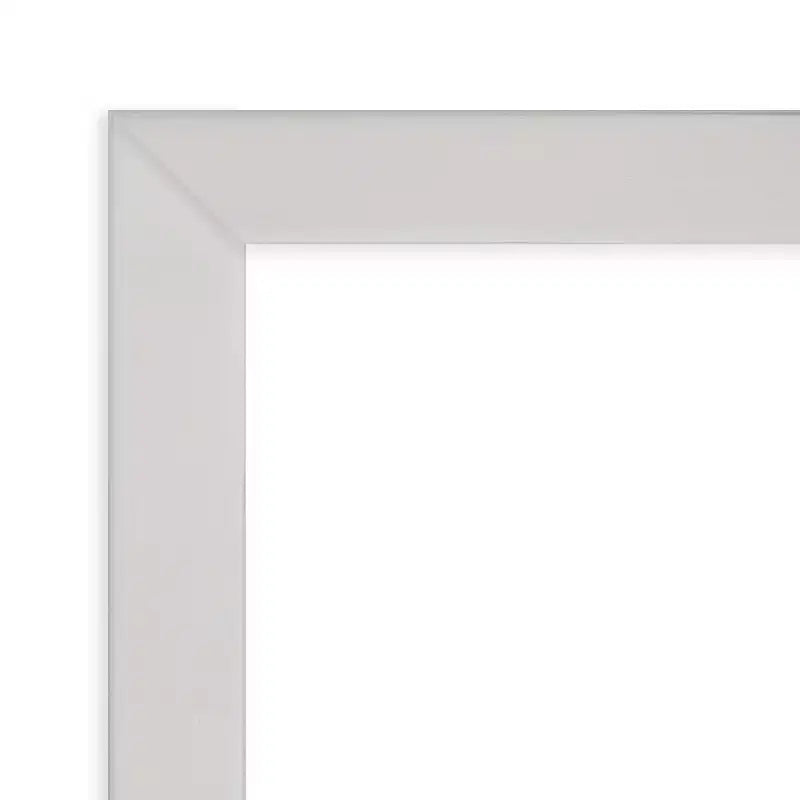 Silver Rectangular Wood Frame Wall Mirror, Single, 19.5" x 25.5"