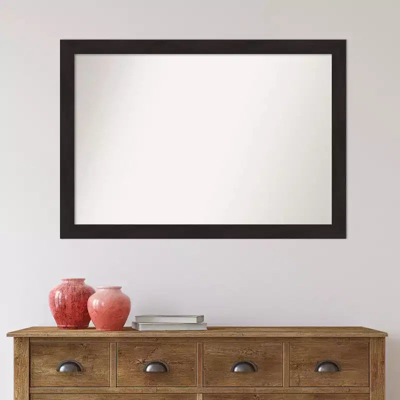 Espresso Brown Rectangular Framed Wall Mirror, Single, 40" x 28"