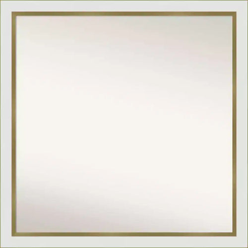 29" x 29" Non-Beveled Eva White Gold Narrow Wall Mirror - Amanti Art: Modern Square, Polystyrene Frame