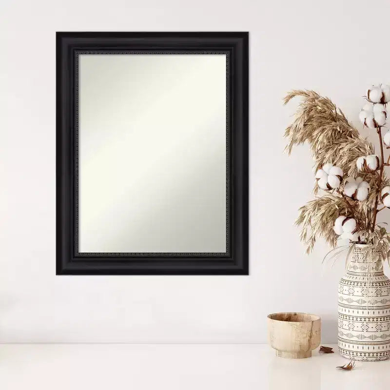 Black Rectangular Framed Wall Mirror – Single, 23" x 29"
