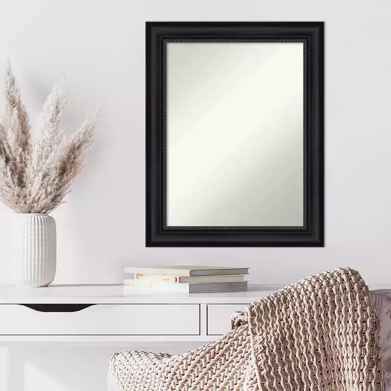 Black Rectangular Framed Wall Mirror – Single, 23" x 29"