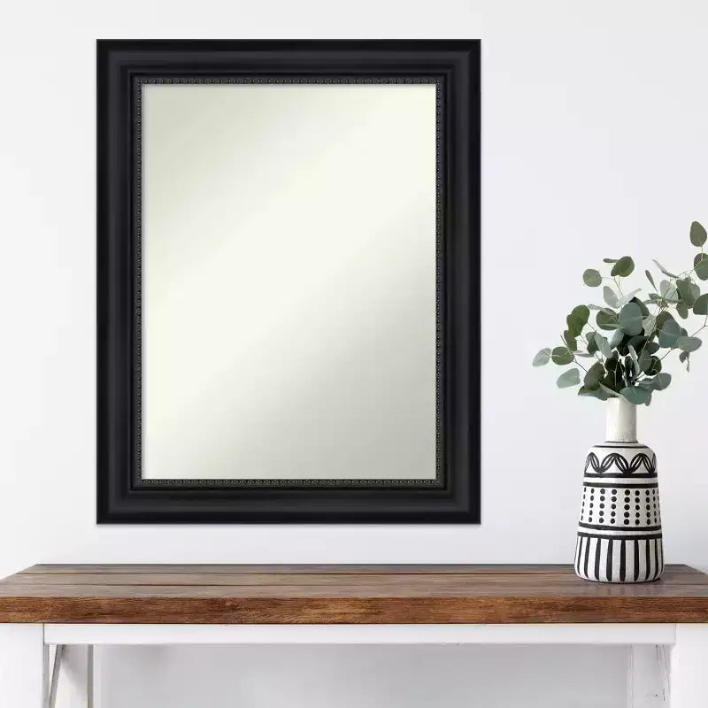 Black Rectangular Framed Wall Mirror – Single, 23" x 29"