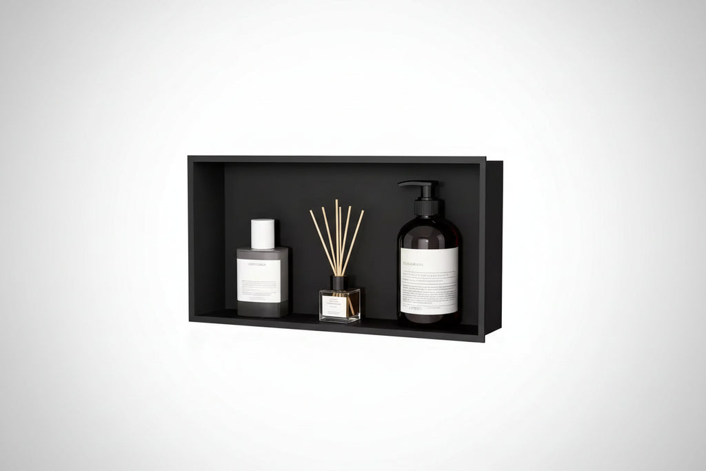 Stainless Steel Shower Niche, 24X12 Recessed Wall Niche, Matte Black No Tile Needed Shower for Bathroom Storage