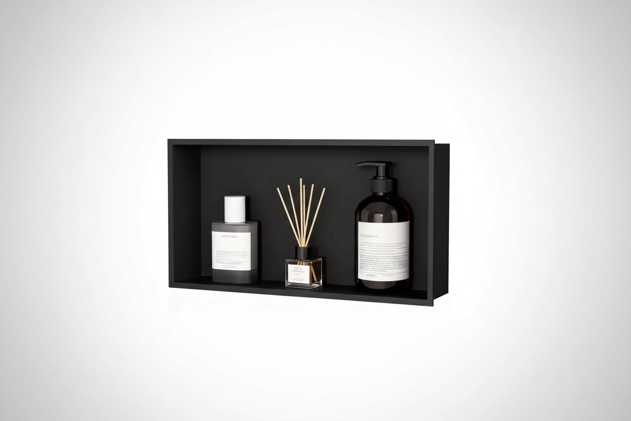 Stainless Steel Shower Niche, 24X12 Recessed Wall Niche, Matte Black No Tile Needed Shower for Bathroom Storage