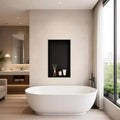 Matte Black Stainless Steel Recessed Shower Niche, 1–2 Shelf, Single Use