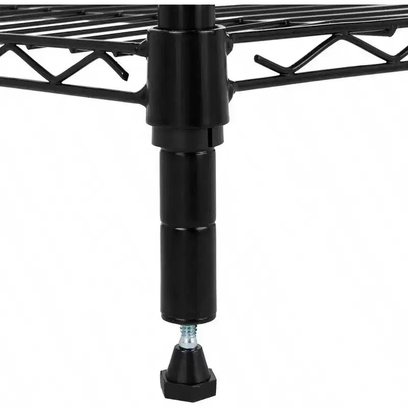 Black 5-Shelf Steel Wire Rack – Adjustable, 1-Person Assembly