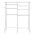 VEVOR Over Washer and Dryer Storage Shelves, 6 Tiers Laundry Room Drying Rack with Hanger Rod and Hooks, Two Rows Adjustable Washer Shelves, White