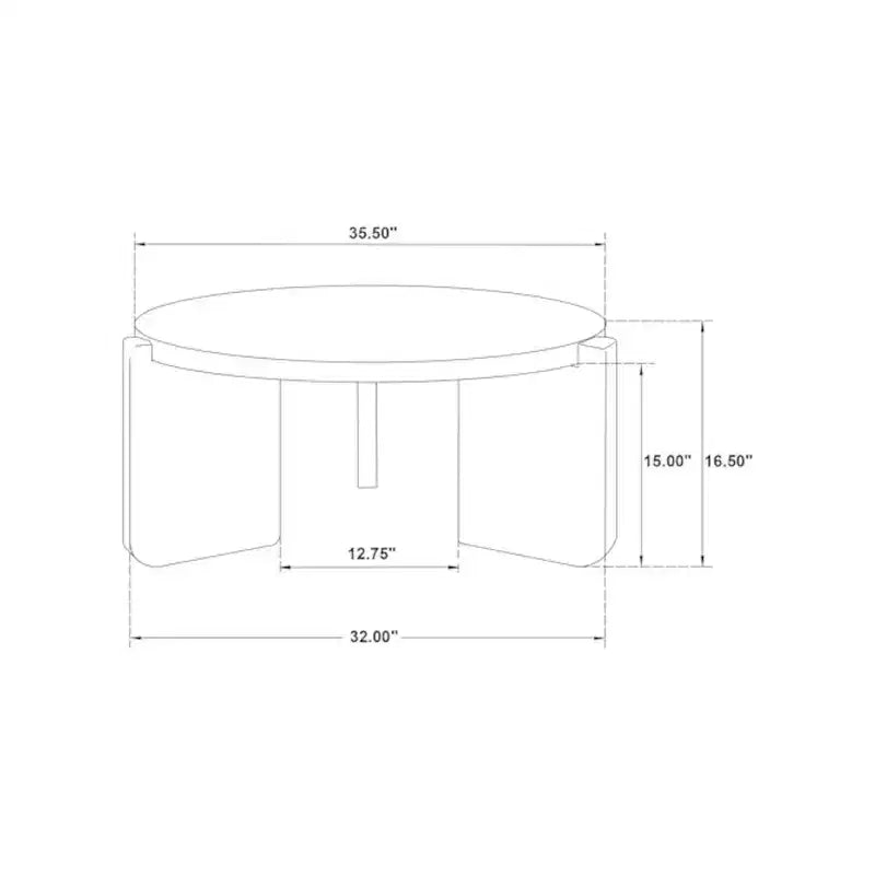 Black Round 2-Piece Solid Wood Coffee & End Table Set