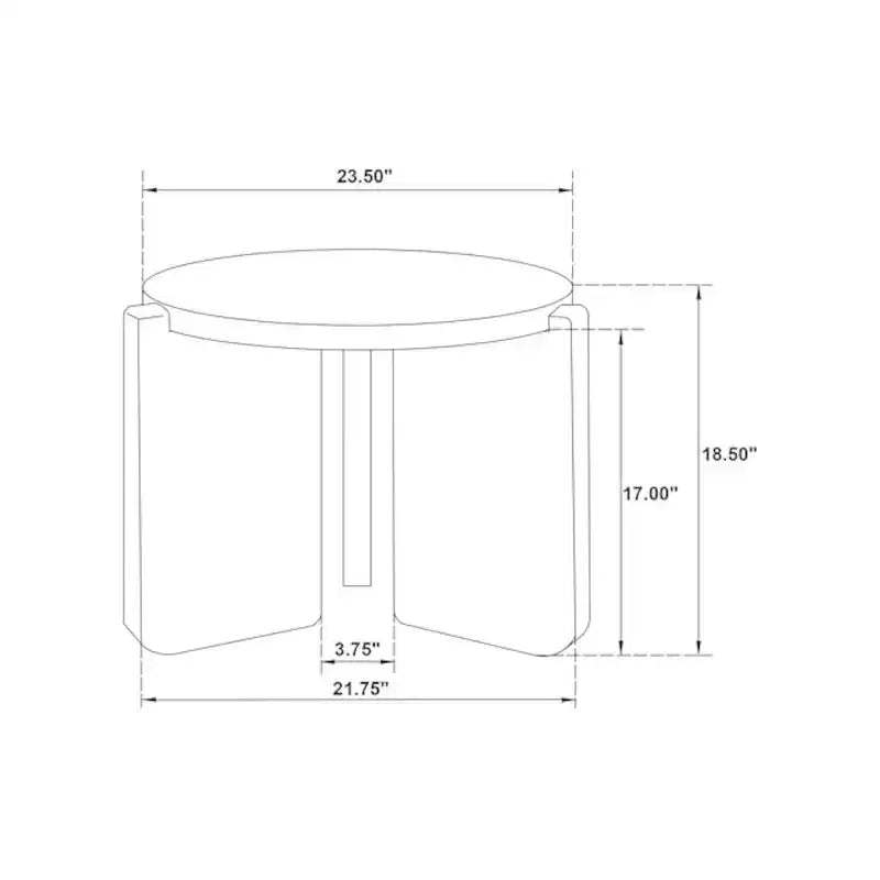 Black Round 2-Piece Solid Wood Coffee & End Table Set