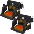 25-inch Massage Heating Stadium Seats, 3-layer Heating Massage, 6 Angles, Anti-slip Base, Storage Bag, with Backrest and Soft Cushion, Black