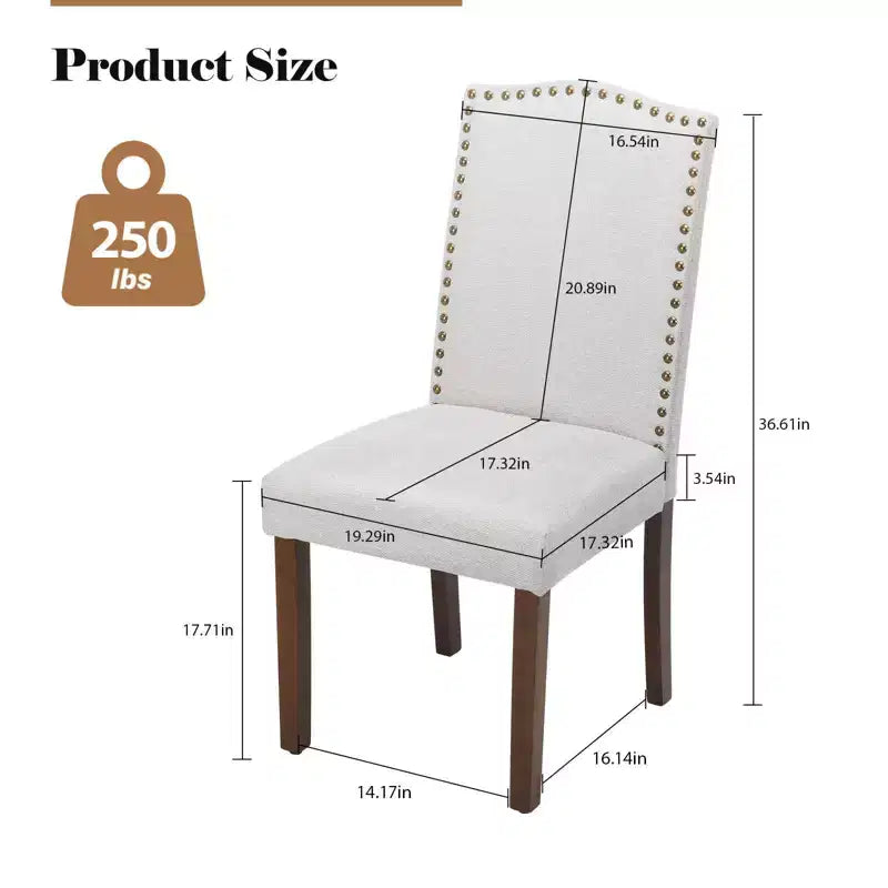 Beige/Black/Gray Retro High-Back Armless Dining Chair, Set of 2, Seats 1 per Chair