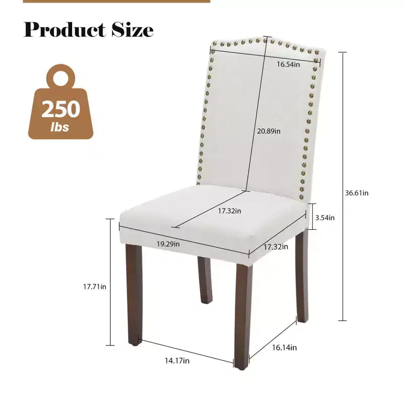 Beige/Black/Gray Retro High-Back Armless Dining Chair, Set of 2, Seats 1 per Chair