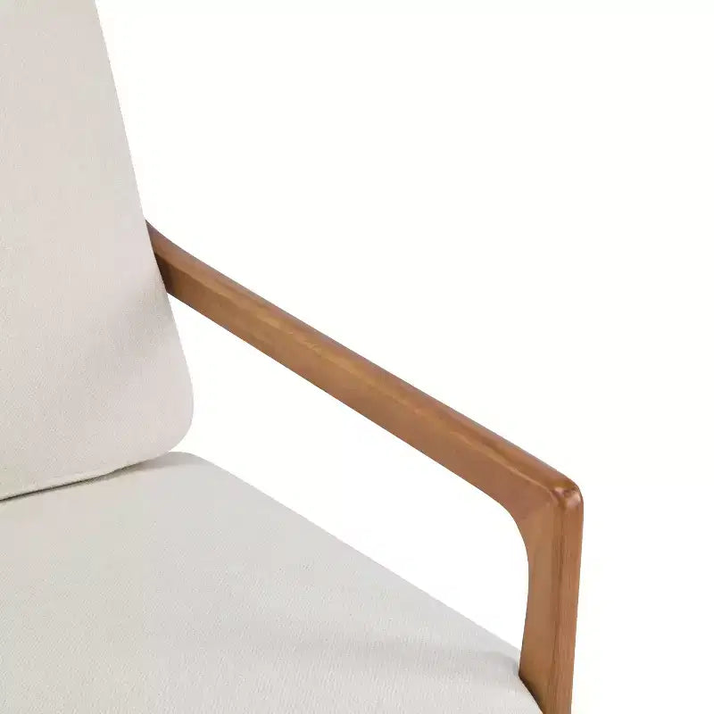 Beige Mid-Century Modern Accent Chair, Upholstered, 1-Seat