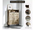 Shoe Storage Cabinet, Slim Narrow Shoe Cabinet, Shoe Storage Bench with Adjustable Shelf & Metal Legs, Hallway Shoe Organizer for Entryway