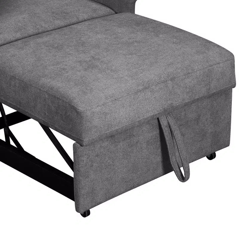 Beige / Dark Gray / Gray Chenille 3-in-1 Convertible Sleeper Chair for 1