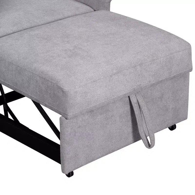 Beige / Dark Gray / Gray Chenille 3-in-1 Convertible Sleeper Chair for 1