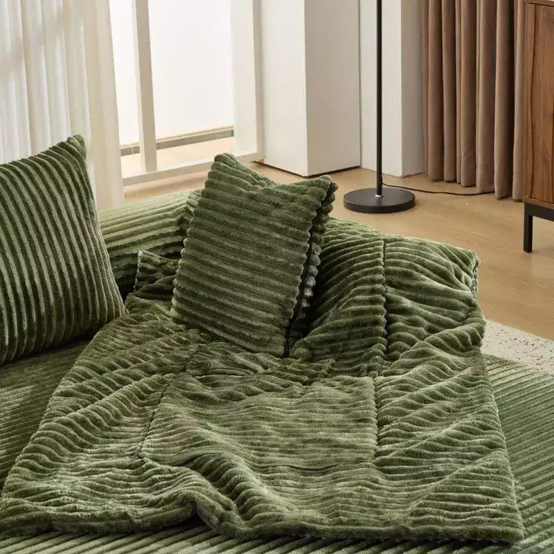 Dark Gray / Gray / Green / Sea Blue Corduroy Convertible Sleeper Sofa Bed, 2-Seater