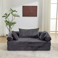 Dark Gray / Gray / Green / Sea Blue Corduroy Convertible Sleeper Sofa Bed, 2-Seater