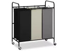 Bag Laundry Basket Hamper, Heavy Duty Laundry Sorter Cart with Lockable Wheels and Removable Bags for Clothes Storage