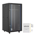 VEVOR 22U Network Cabinet Wall Mount, 23.6 in Depth, 300 lbs Max Load Capacity Server Cabinet Rack Enclosure with Locking Tempered Glass Door, Black