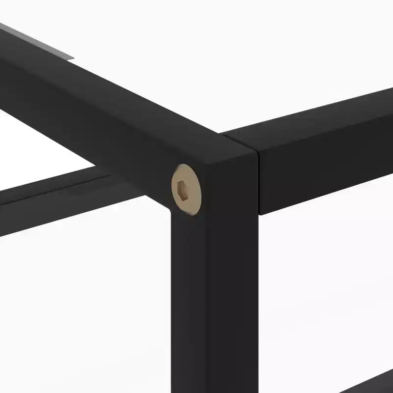 vidaXL Console Table Clear, Black Tempered Glass, Powder-Coated Steel