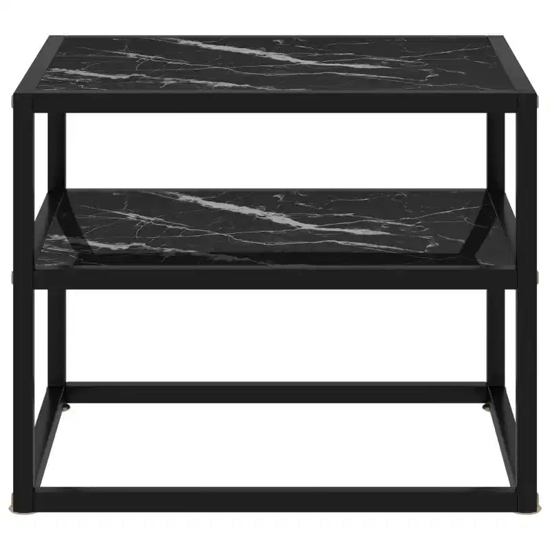 vidaXL Console Table Clear, Black Tempered Glass, Powder-Coated Steel