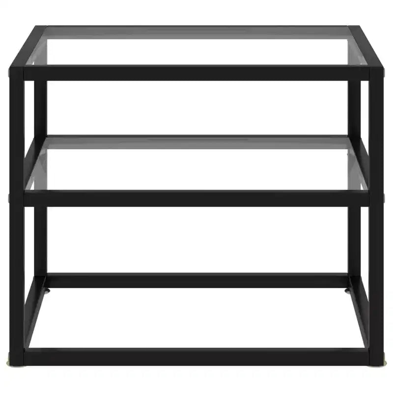 vidaXL Console Table Clear, Black Tempered Glass, Powder-Coated Steel