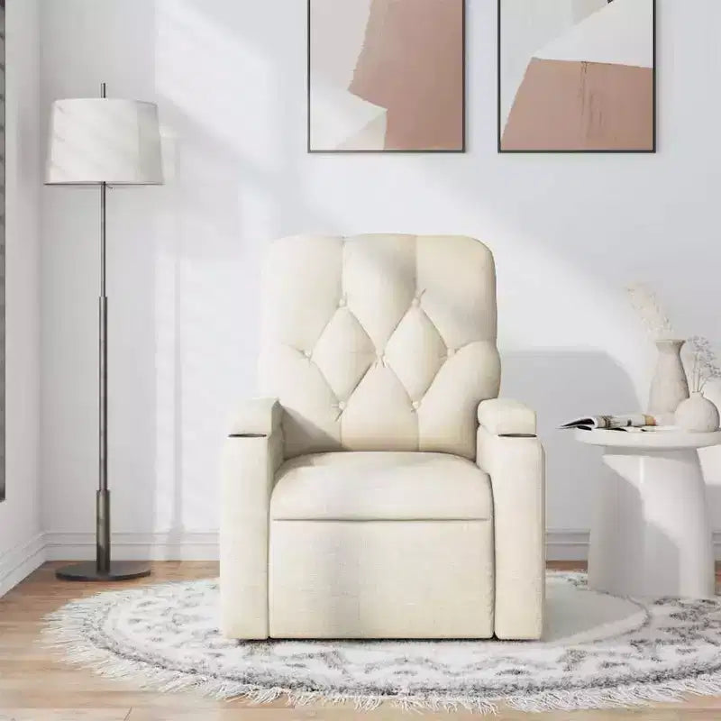 Massage Recliner Chair, Black/Cream/Dark Gray/Dark Green/Light Gray, Manual Recline, 1-Seater