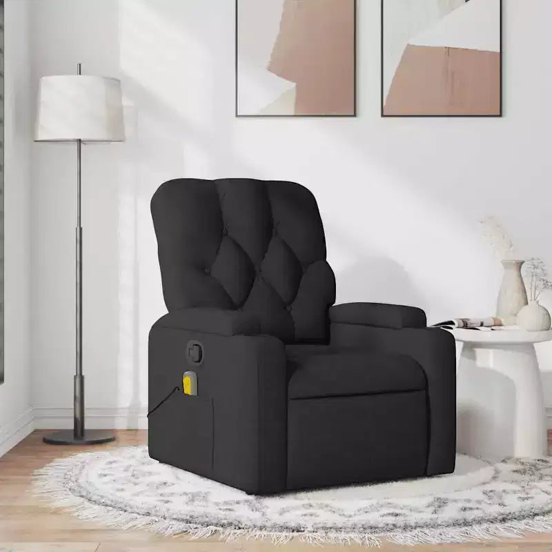 Massage Recliner Chair, Black/Cream/Dark Gray/Dark Green/Light Gray, Manual Recline, 1-Seater