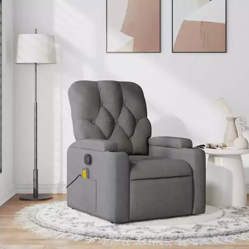Massage Recliner Chair, Black/Cream/Dark Gray/Dark Green/Light Gray, Manual Recline, 1-Seater