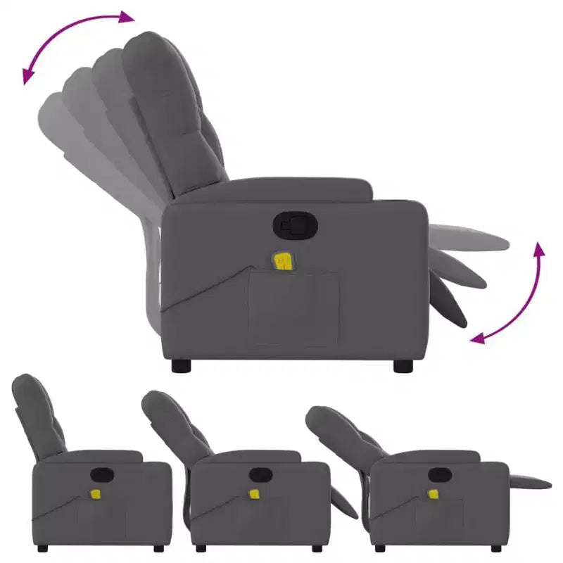 Massage Recliner Chair, Black/Cream/Dark Gray/Dark Green/Light Gray, Manual Recline, 1-Seater