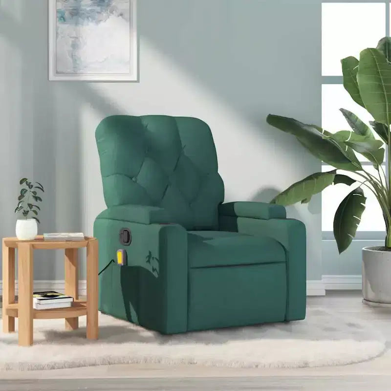 Massage Recliner Chair, Black/Cream/Dark Gray/Dark Green/Light Gray, Manual Recline, 1-Seater