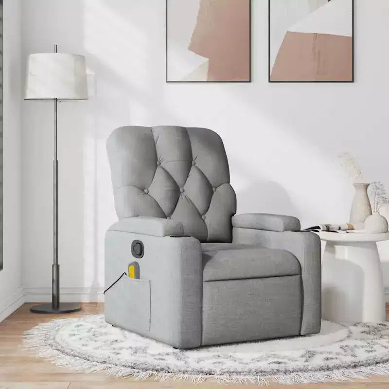 Massage Recliner Chair, Black/Cream/Dark Gray/Dark Green/Light Gray, Manual Recline, 1-Seater