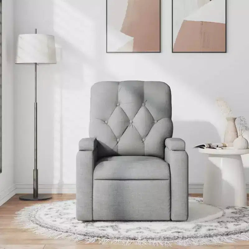 Massage Recliner Chair, Black/Cream/Dark Gray/Dark Green/Light Gray, Manual Recline, 1-Seater