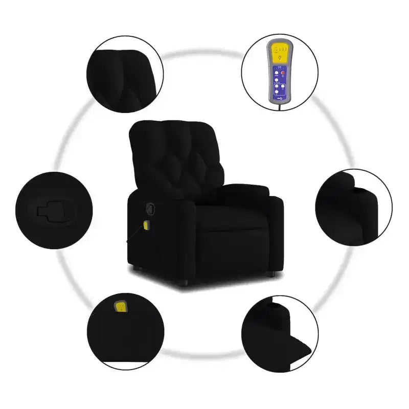Massage Recliner Chair, Black/Cream/Dark Gray/Dark Green/Light Gray, Manual Recline, 1-Seater