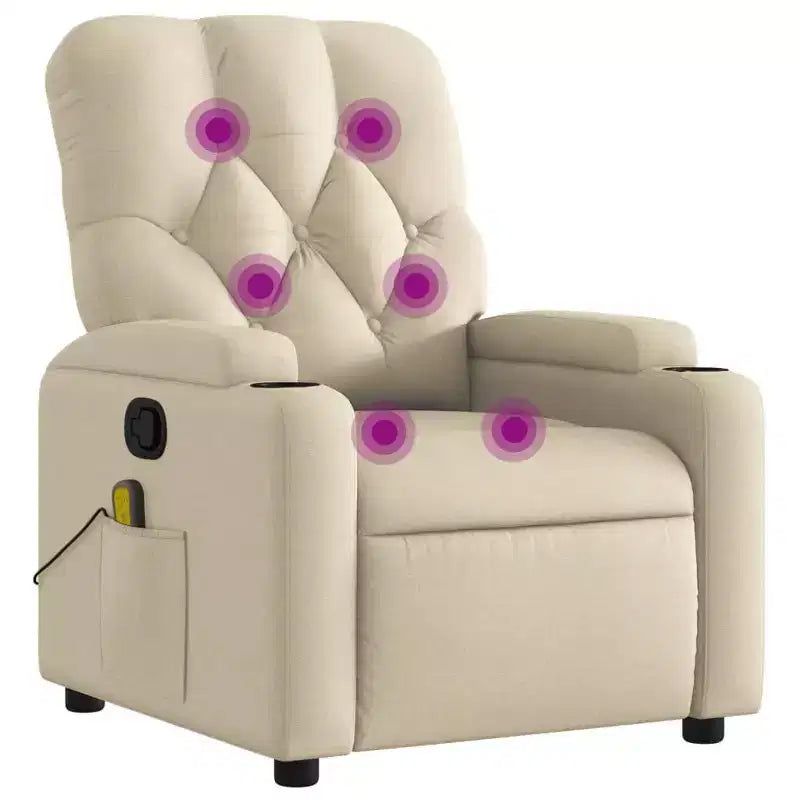 Massage Recliner Chair, Black/Cream/Dark Gray/Dark Green/Light Gray, Manual Recline, 1-Seater