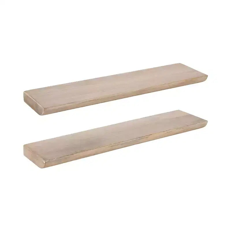 Kate and Laurel Burena Wood Floating Shelves, Natural, 2 Piece 24 Inch