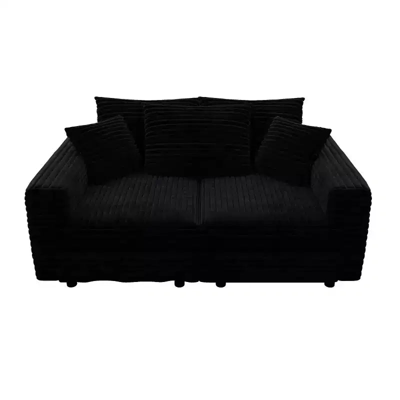 Beige/Black/Brown/Gray/Green Modular Sectional Sofa, 2-Seat Deep Seat Couch with Pillow Back